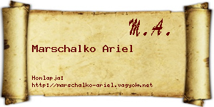 Marschalko Ariel névjegykártya